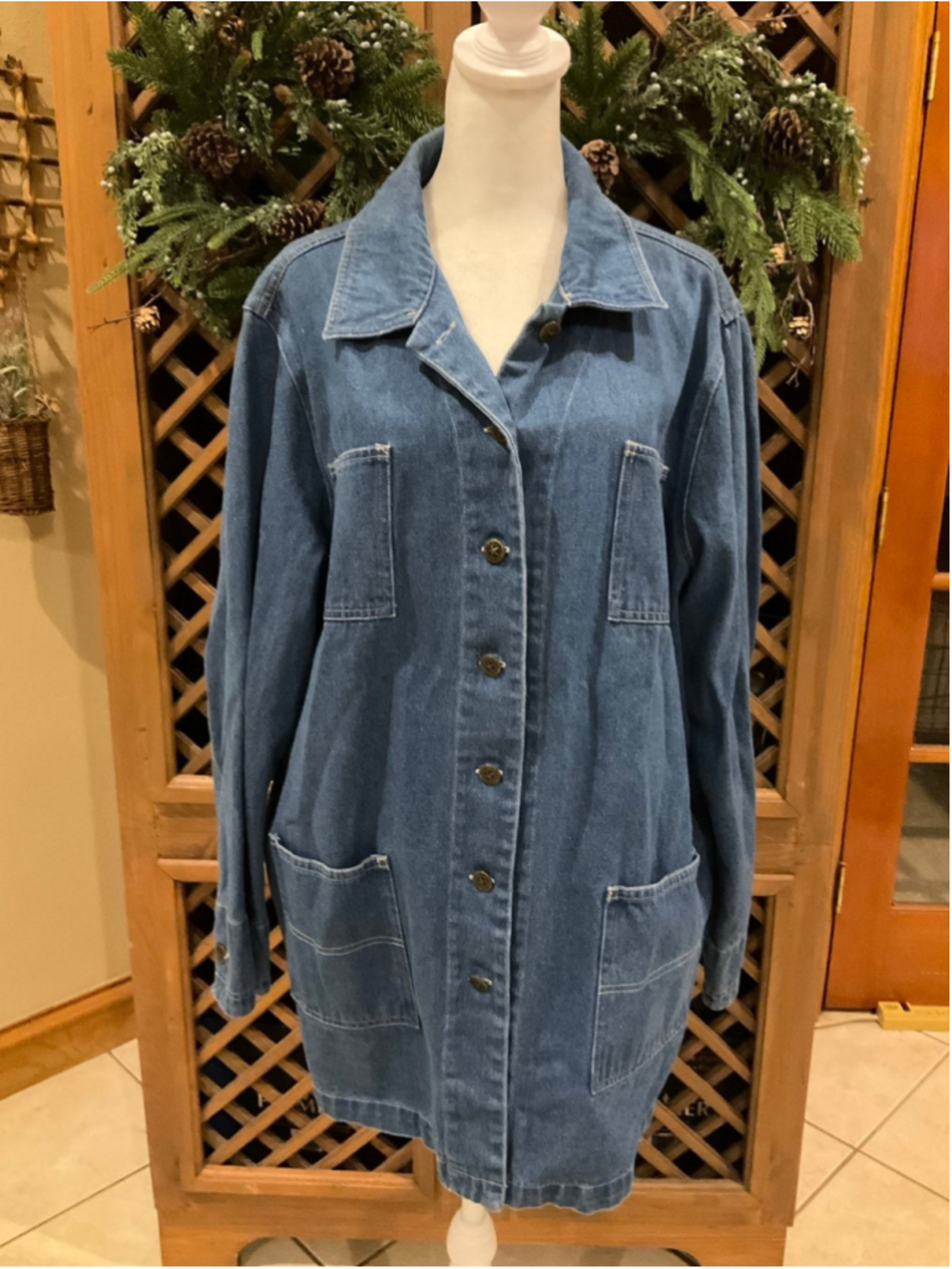 Vintage Mainstreet Blues Denim Chore Barn Cabin Jacket Size XL